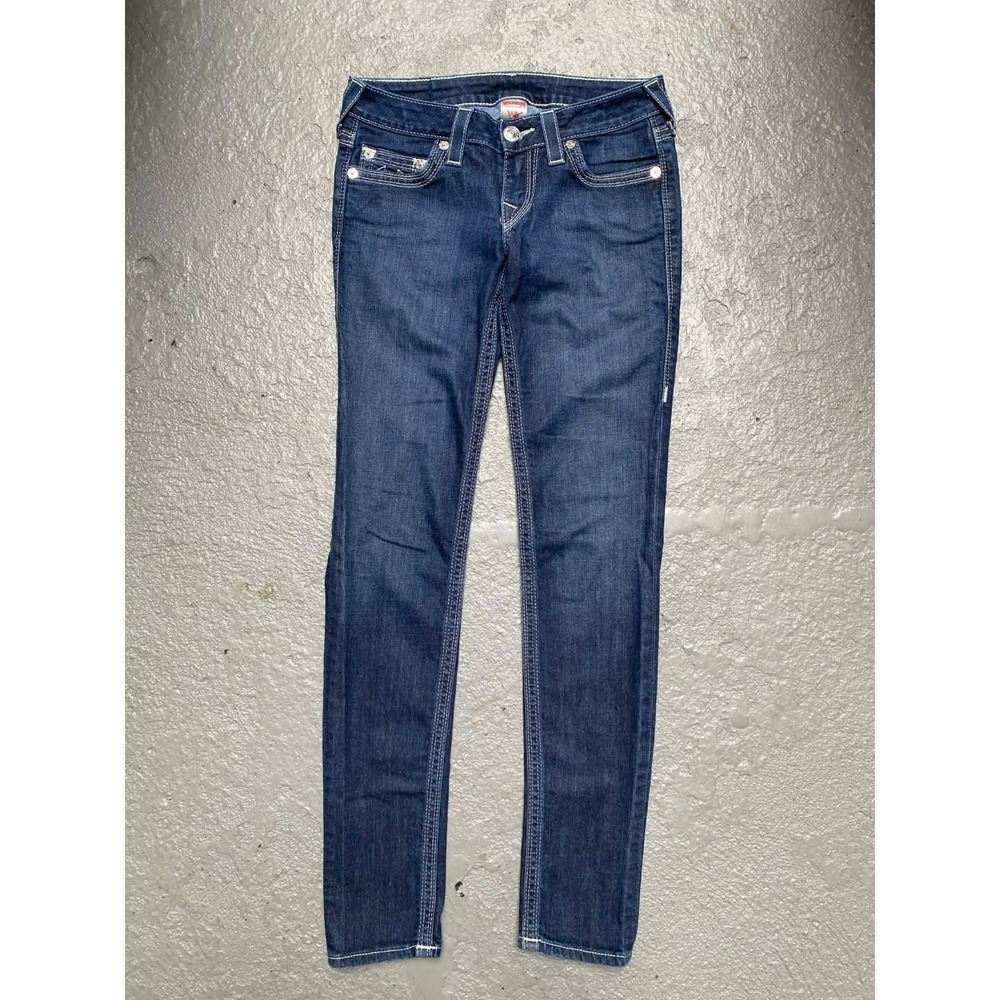 True Religion Wmns Skinny Dark Wash Denim Jeans Sz 27"